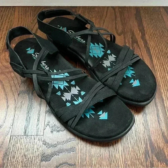 Skechers Reggae Slim Memory Foam Sandals Straps Women’s Size 11 active sports - Picture 2 of 11